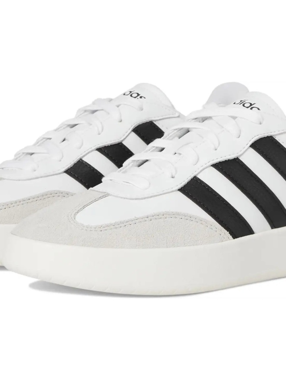 New adidas Barreda White Black Women's Low Top Sneakers Shoes Stripes Lace Up - Picture 2 of 14